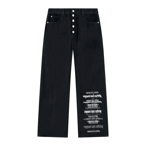 VHS Vintage Wash Wide Leg Denim Jeans